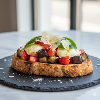 N°4  pomodoro, mozzarella, melanzane, grana