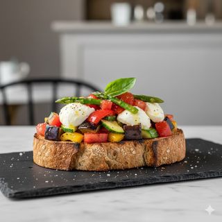 N°6  pomodoro, mozzarella, melanzane, zucchine, peperoni, asparagi