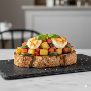 N°7  pomodoro, mozzarella, patate al forno, provola, zucchine