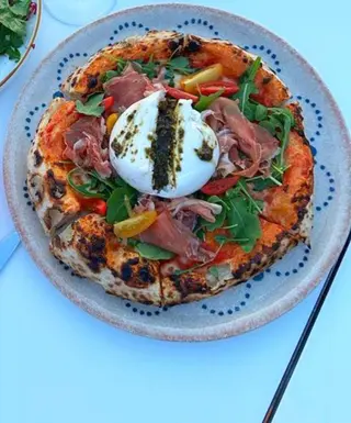 Pizza Burrata and Prosciutto