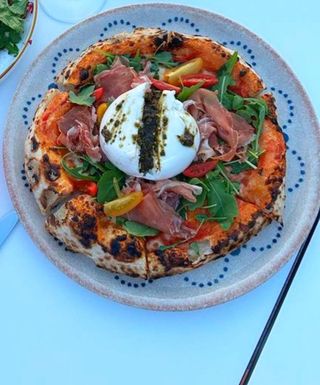 Pizza Burrata and Prosciutto