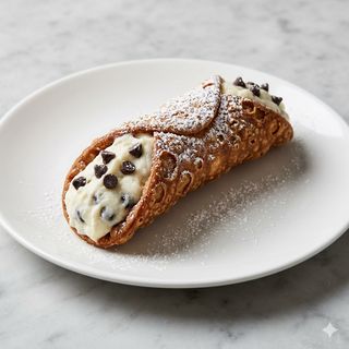 Cannolo siciliano con gocce di cioccolato