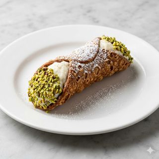 Cannolo siciliano con granella di pistacchio