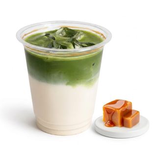 Caramel matcha latte