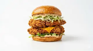 Chicken and beef burger