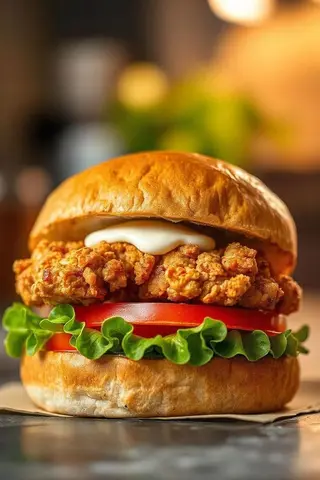 Chicken Burger + frites