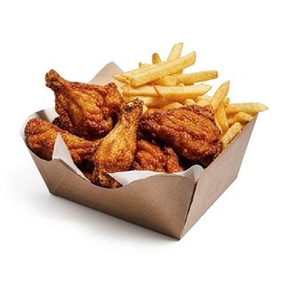 Chicken wings con patate fritte