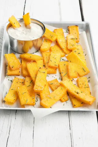 Chips di polenta con gorgonzola