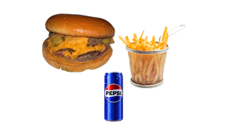 Classic Smash burger + Pomfrit + Pepsi