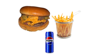 Classic Smash burger + Pomfrit + Pepsi