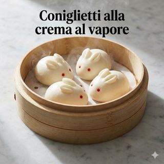 Coniglietti alla crema al vapore 4 pezzi