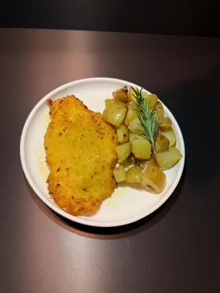 Cotoletta di pollo al forno con contorno