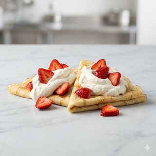 Crêpes crema chantilly e fragola

