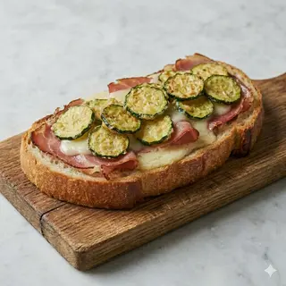 Crost nerano: speck, provolone del Monaco, zucchine fritte