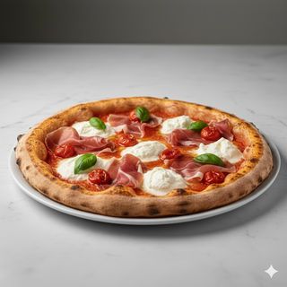 Prosciutto crudo e stracciatella 