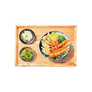 D4 Ebi furai gyoza don