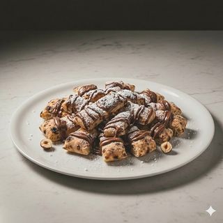 Delizia del pizzaiolo con friciule nutella e panna