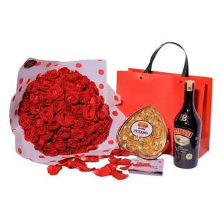 Grand 50 Roses with Baileys & Chocolates