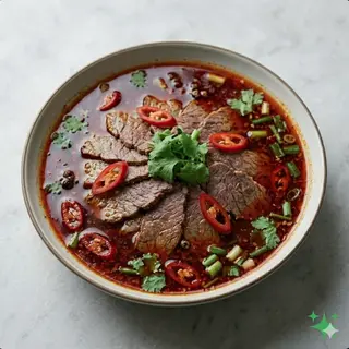 Fette di manzo in brodo piccante