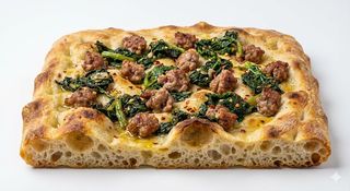 Focaccia napoletana con salsiccia e friarielli