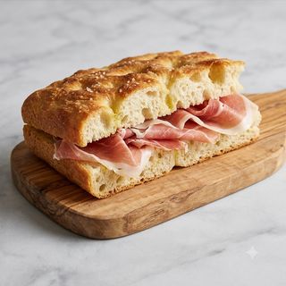 Focaccia con prosciutto di Parma