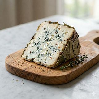 Formaggio di capra foglie di noci o castagno