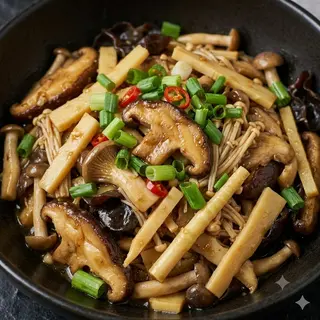 95. Funghi e bambú cinesi