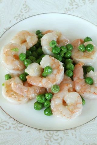 Gamberetti con piselli