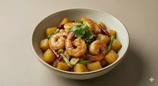 44. Gamberetti con patate