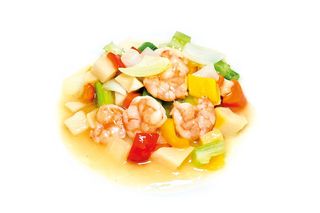 355. Gamberi con verdure