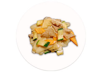 Gnocchi di riso saltato con carne e verdura