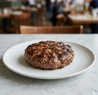 Hamburger con patate e insalata
