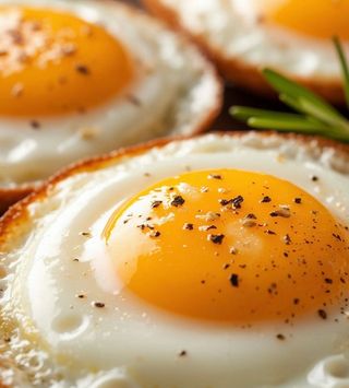 Jaja na oko sa junećom kobasicom i hleb