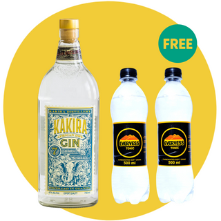 1x Kakira Gin 47% 750ml + 2x FREE Everness Tonic 500ml