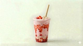 Latte di fragola e mochi