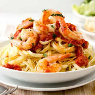 Linguine con gamberoni