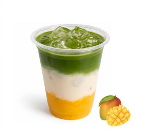 Mango matcha latte