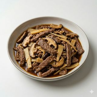 Manzo funghi e bambù