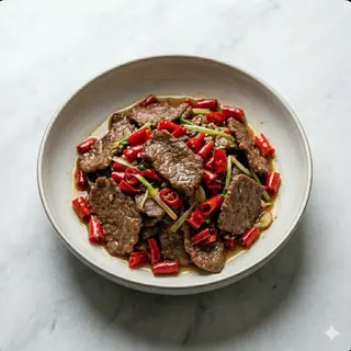 Manzo saltato con peperoncino