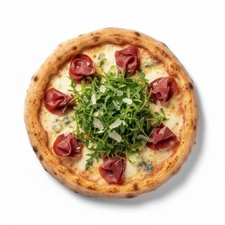 Margherita, prosciutto, rucola e grana