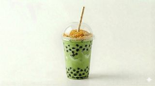 Matcha latte con zucchero di canna e tapioca