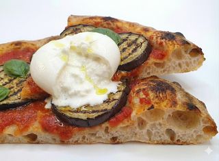 Melanzane e burrata alla pala