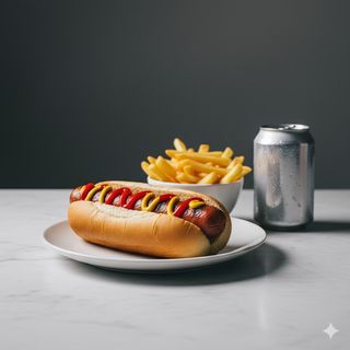 Hot dog, patatine e bibita 33 cl