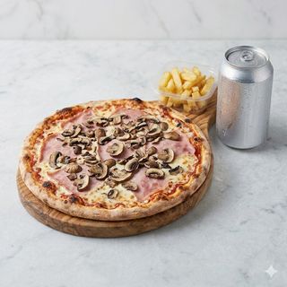 Pizza prosciutto e funghi menù