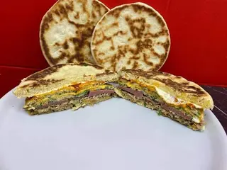 Chapati Omelette Salami