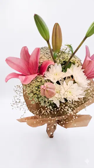 Mini Bouquet Lys rose