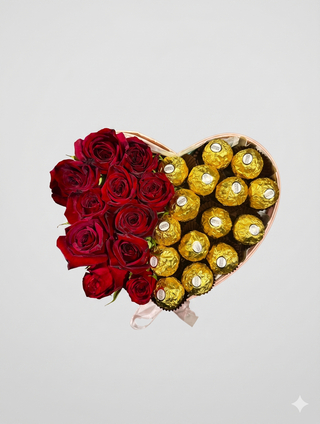 Boîte Cœurs Avec 16 Pièces De Ferrero