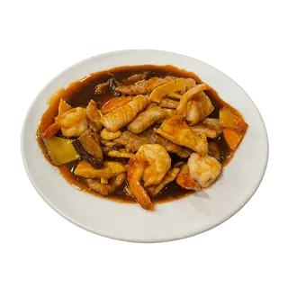 38 Misto di carne, gamberi e verdure alla piastra
