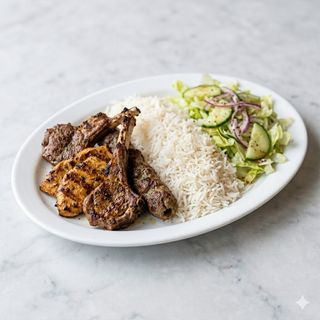 Mix grill riso e insalata