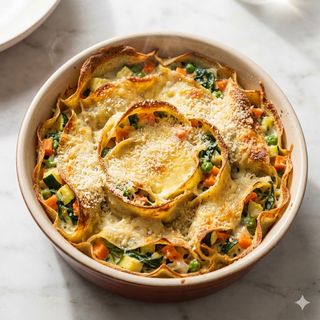 Nido di crepes vegetariano